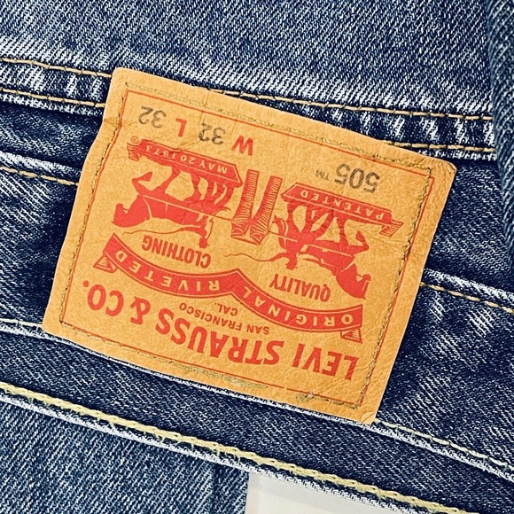 2 Pair Levis 505 Jeans Mens 32x32 Blue Medium Wash Regular Straight Leg Denim - Picture 2 of 9